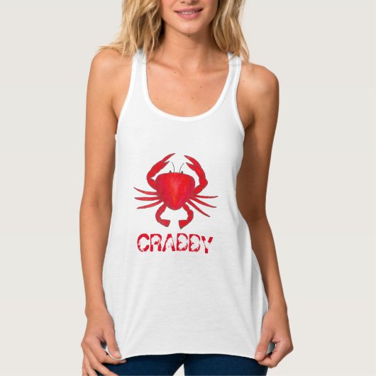 CRABBY Red Maryland Bay Crab Seafood Beach Tanktop (Voorkant)