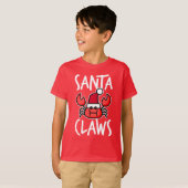 Crabby Santa Klauwen Kerst Kinder T-shirt (Voorkant volledig)