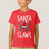 Crabby Santa Klauwen Kerst Kinder T-shirt (Voorkant)