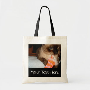 Crabby Siamese Cat Canvas tas
