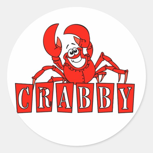 Crabby Tshirts en Gifts Ronde Sticker (Voorkant)