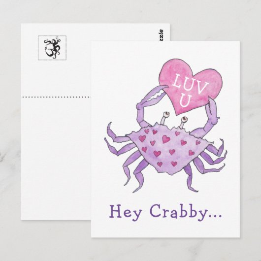 Crabby Valentijn Briefkaart (Voorkant / Achterkant)