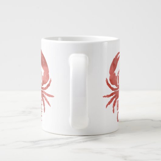 Crabby voor Coffee Red Waterverf Jumbo Mok (Achterkant)