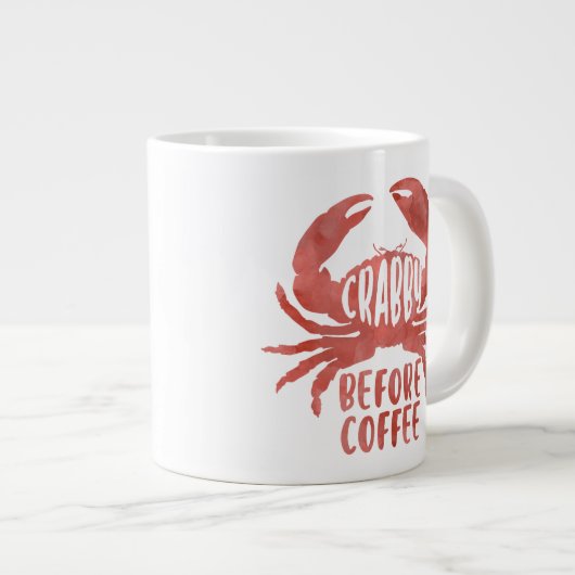 Crabby voor Coffee Red Waterverf Jumbo Mok (Voorkant rechts)