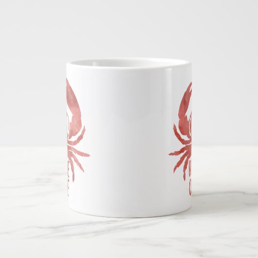 Crabby voor Coffee Red Waterverf Jumbo Mok (Voorkant)