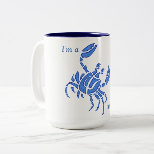 Crabby voor koffie tweekleurige koffiemok (Voorkant links)
