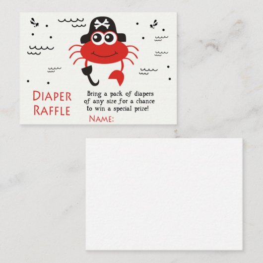 Crabe pirate Diaper Raffle Tickets (Voorkant / Achterkant)