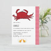 Crabfest-feest op maat gemaakte uitnodiging (Staand voorkant)