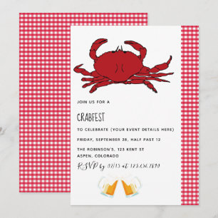 Crabfest-feest op maat gemaakte uitnodiging
