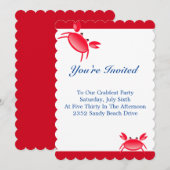 Crabfest Party Uitnodiging (Voorkant / Achterkant)