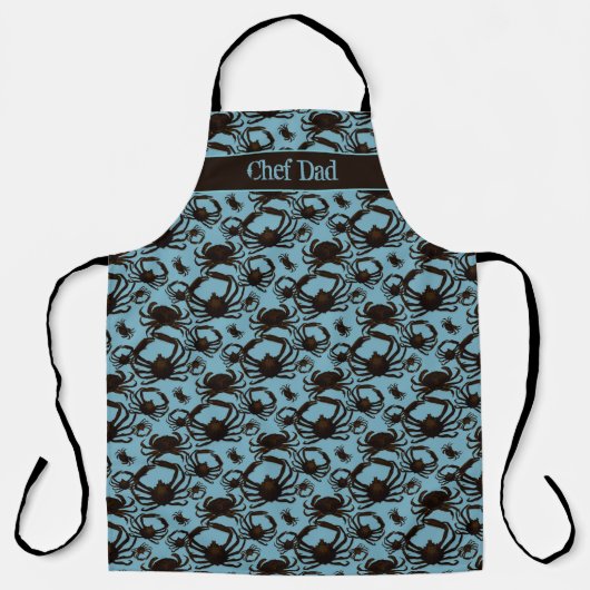 Crabs Blue Pattern Seafood - Aangepast Schort (Voorkant)