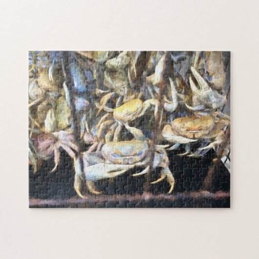 Crabs Crawling Pastel Waterverf Legpuzzel (Horizontaal)
