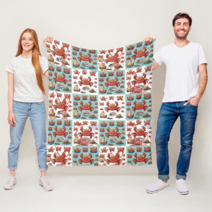 Crabs Pattern Fleece Deken