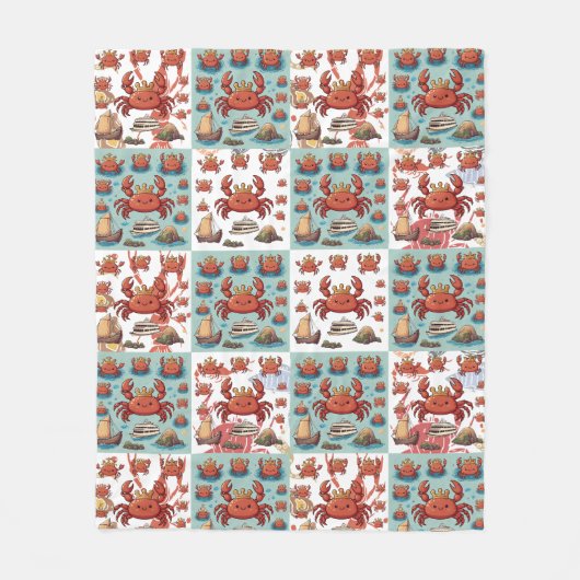 Crabs Pattern Fleece Deken (Voorkant)
