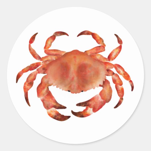 Crabs Seaside Coastal Nautical Ronde Sticker (Voorkant)
