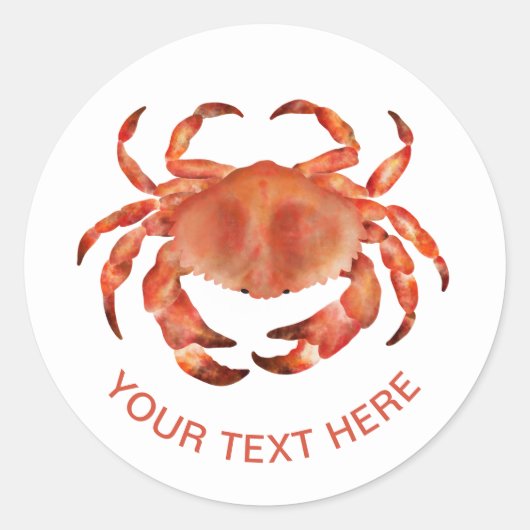 Crabs Seaside Coastal Nautical Ronde Sticker (Voorkant)