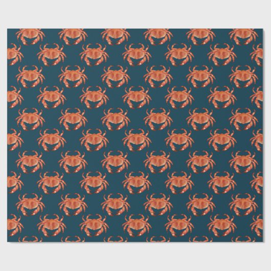 Crabs Seaside Pattern Cadeaupapier (Vlak)