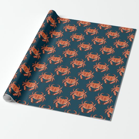 Crabs Seaside Pattern Cadeaupapier (Uitgerold)