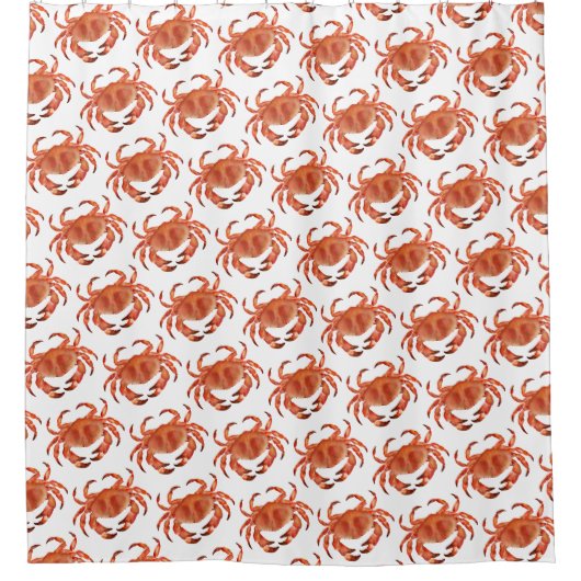 Crabs Seaside Pattern Douchegordijn (Voorkant)