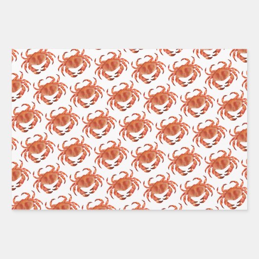 Crabs Seaside Pattern Inpakpapier Vel (Voorkant)