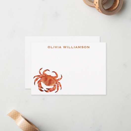 Crabs Seaside Personalized Notitiekaartje (Voorkant / Achterkant in situ)