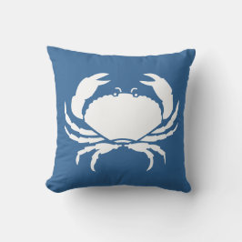 CRABS WHITE op blauwe kussen