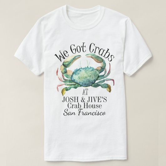 Crabs Zeevruchten Restaurant Shirt (Design voorkant)