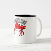 Crabulkrabben Seafood Crabbing Zee Tweekleurige Koffiemok (Voorkant rechts)