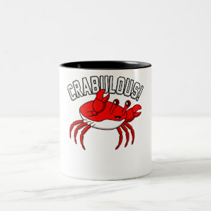 Crabulkrabben Seafood Crabbing Zee Tweekleurige Koffiemok