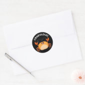 Crabulous Funny Crab Pun Dark BG Ronde Sticker (Envelop)
