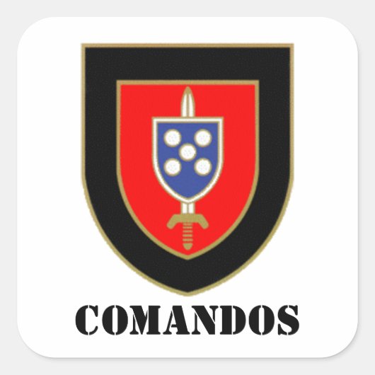 Crachá Comandos Vierkante Sticker (Voorkant)