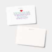 Crachá de plástico - Horizontal Jesus Yeshua Badge (Front & Back)