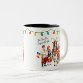 Crăciun Caprița-Ta Gift Romanian Holiday Tweekleurige Koffiemok (Voorkant rechts)