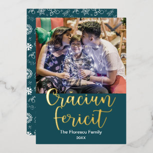 Crăciun fericit, Roemeens kerst elegant Folie Feestdagenkaart