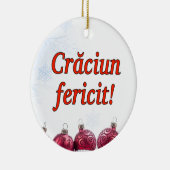 Crăciun fericit! Vrolijk kerstfeest in het Roemeen Keramisch Ornament (Rechts)