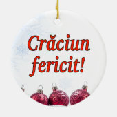 Crăciun fericit! Vrolijk kerstfeest in het Roemeen Keramisch Ornament (Achterkant)