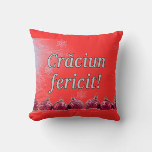 Crăciun fericit! Vrolijk kerstfeest in het Roemeen Kussen
