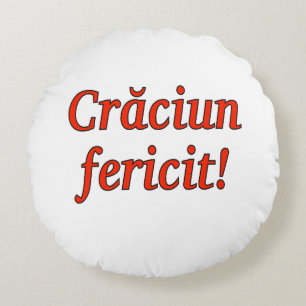 Crăciun fericit! Vrolijk kerstfeest in het Roemeen Rond Kussen