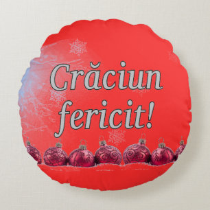 Crăciun fericit! Vrolijk kerstfeest in het Roemeen Rond Kussen