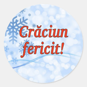 Crăciun fericit! Vrolijk kerstfeest in het Roemeen Ronde Sticker