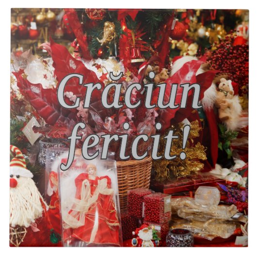 Crăciun fericit! Vrolijk kerstfeest in het Roemeen Tegeltje (Voorkant)