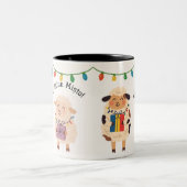 Crăciun Mișto Sheep Gift Romanian Holiday Tweekleurige Koffiemok (Center)
