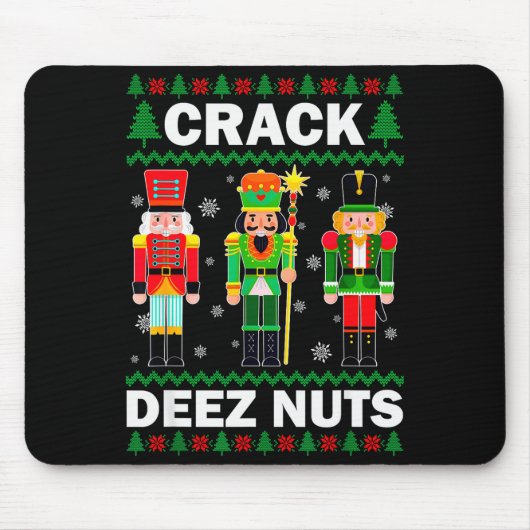 Crack Deez Nuts Funny Christmas  Muismat (Voorkant)