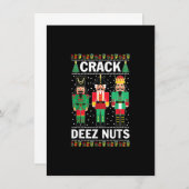 Crack Deez Nuts Funny Kerstmis Kaart (Voorkant / Achterkant)