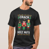 Crack Deez Nuts Funny Kerstmis T-shirt (Voorkant)