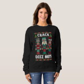Crack Deez Nuts Funny Ugly KerstSweater Famil Trui (Voorkant volledig)