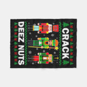 Crack Deez Nuts Grappige Kerst Fleece Deken (Voorkant (Horizontaal))