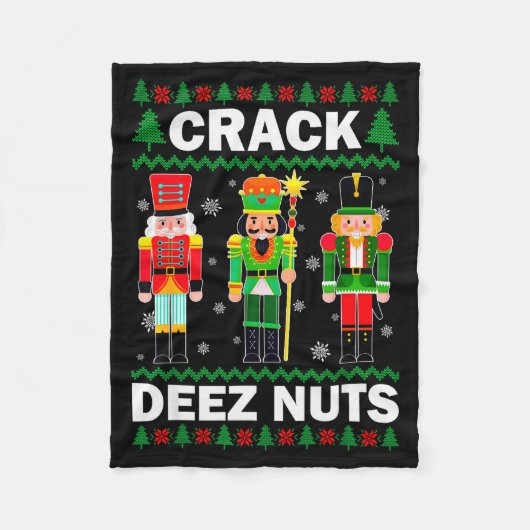 Crack Deez Nuts Grappige Kerst Fleece Deken (Voorkant)