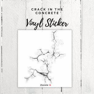 Crack in de betonnen Sticker