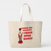 Crack Open Boeken Notenkraker Leesvakantie Grote Tote Bag (Achterkant)
